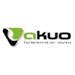 Akuo text with black and green color.