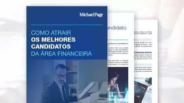 Capa de guia sobre atrair candidatos financeiros da Michael Page.