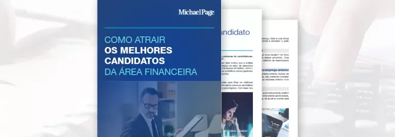 Capa de guia sobre atrair candidatos financeiros da Michael Page.
