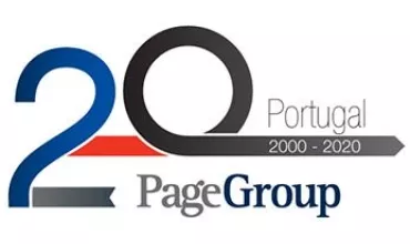 Logo do 20º aniversário da PageGroup em Portugal, 2000-2020.